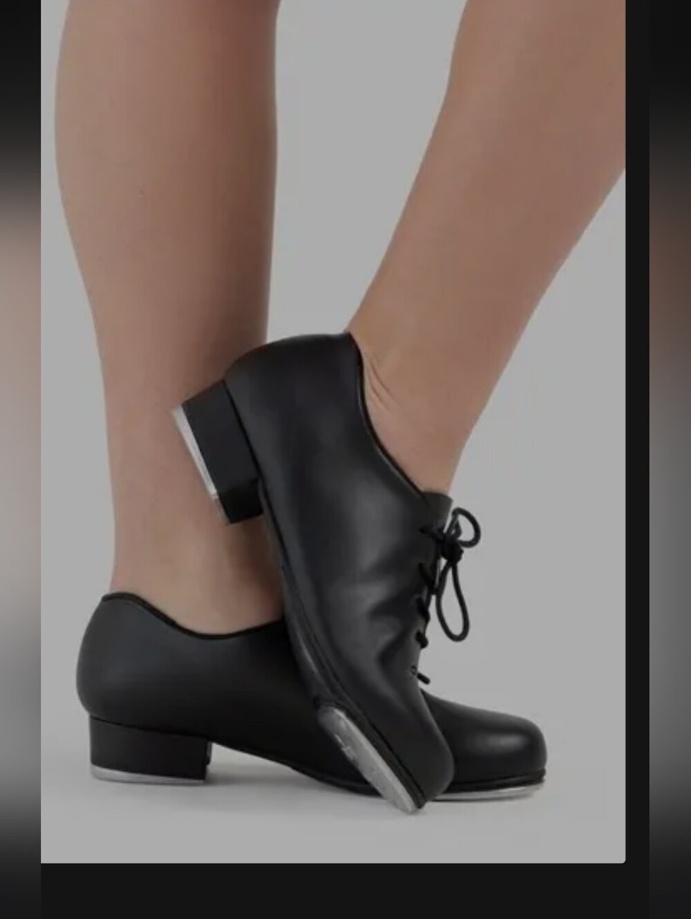 SO DANCA Tap Jazz leather Black Shoes M 6L Tie